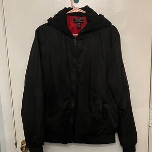 Forever 21 Black Jacket with Red Lining